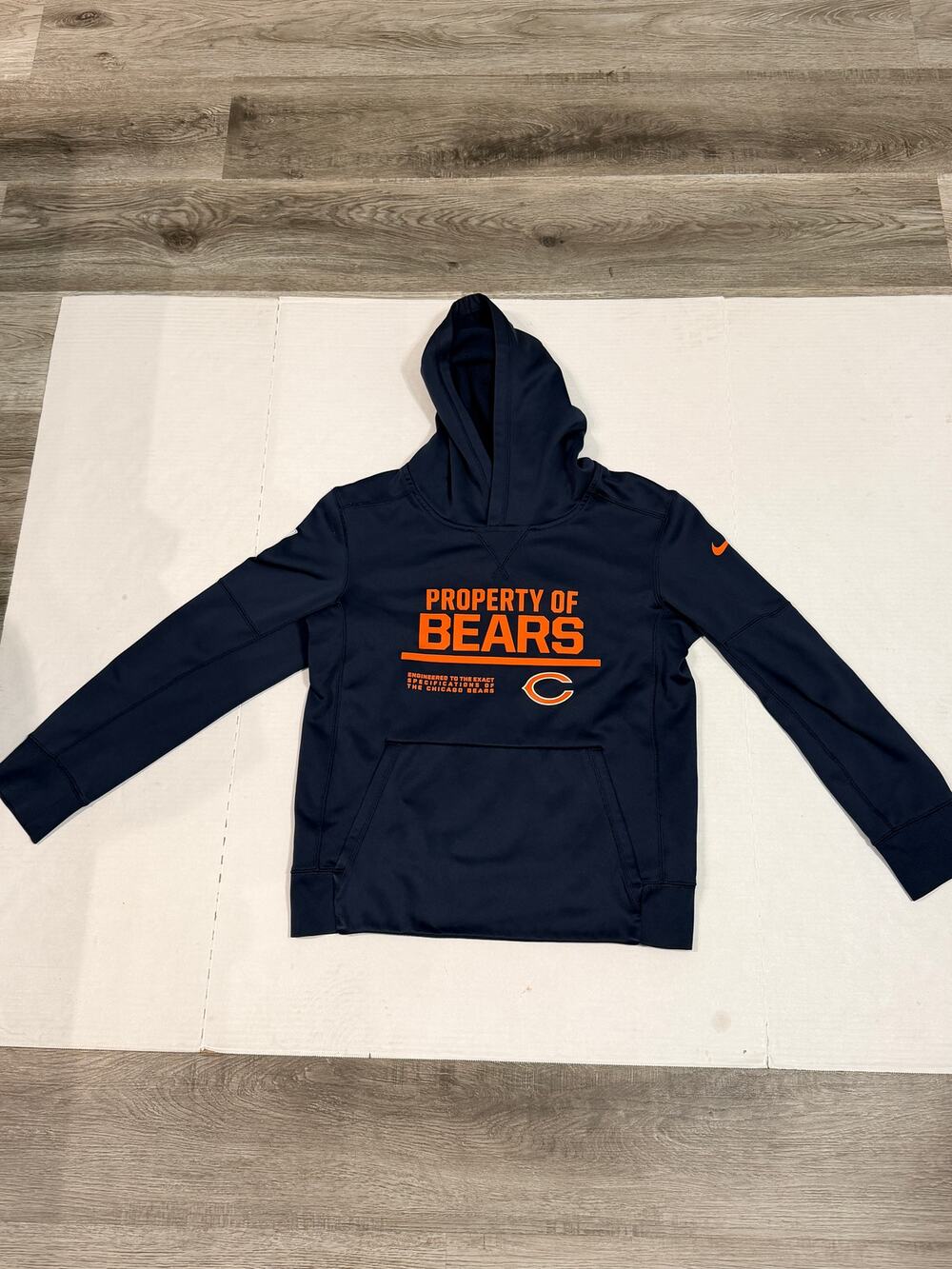 Nike Chicago Bears Hoodie Youth M NFL Therma Fit Navy Boys